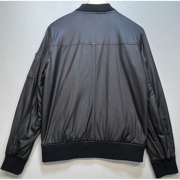 Guess Los Angeles Men's Full Zip Bomber Jacket Long Sleeve Size S Black Pockets - Picture 2 of 11